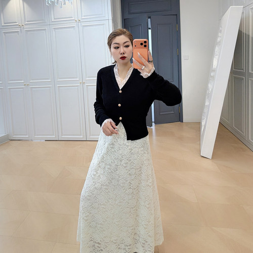 大码女装胖mm设计感纯欲风套装