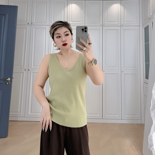大码女装胖mm针织背心