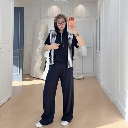 大码女装胖mm休闲宽松显瘦套装