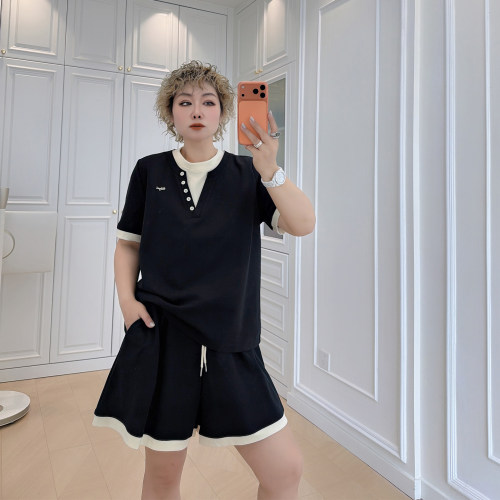 大码女装胖mm学院风减龄两件套