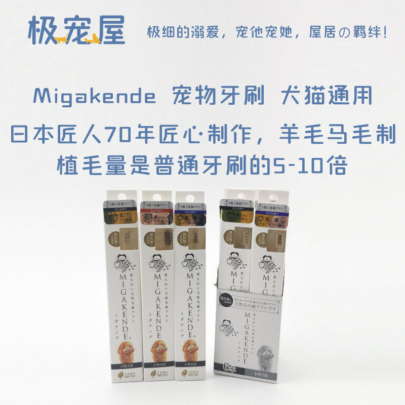 日本进口 Migakende 猫咪狗狗专用牙刷宠物牙结石除口臭 口腔清洁