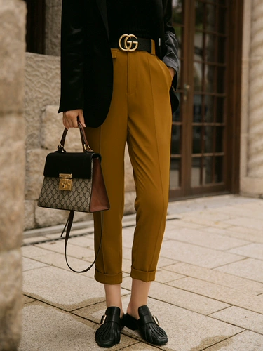 Оригинальные дизайнерские японские штаны, приталенная ткань для отдыха, высокая талия