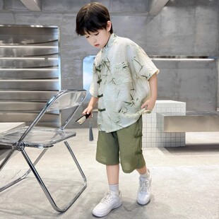 男童夏装汉服套装2026新款儿童夏季唐装古装男孩中国风薄款短袖潮