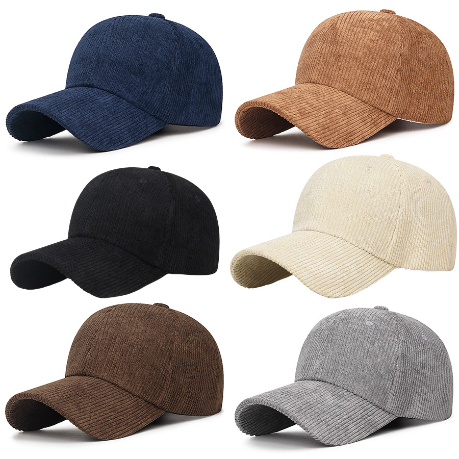 帽子女秋冬季新款男士韩版鸭舌帽灯芯绒棒球帽外贸防风百搭