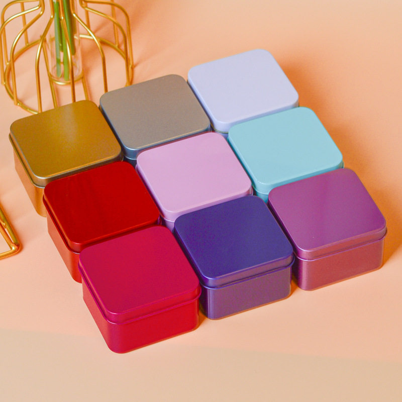 纯色正方形马口铁盒子结婚喜糖礼盒收纳礼品包装小糖果茶叶盒回礼