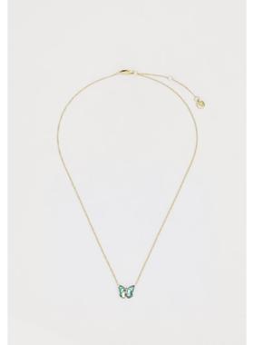 Fossil/化石黄金色不锈钢珍珠项链抛光锁扣可调链条简约女式饰品