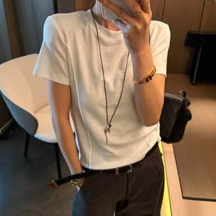 短袖 洋气打底衫 T恤女欧洲站2026春装 欧货女装 潮 新款 立体剪裁修身