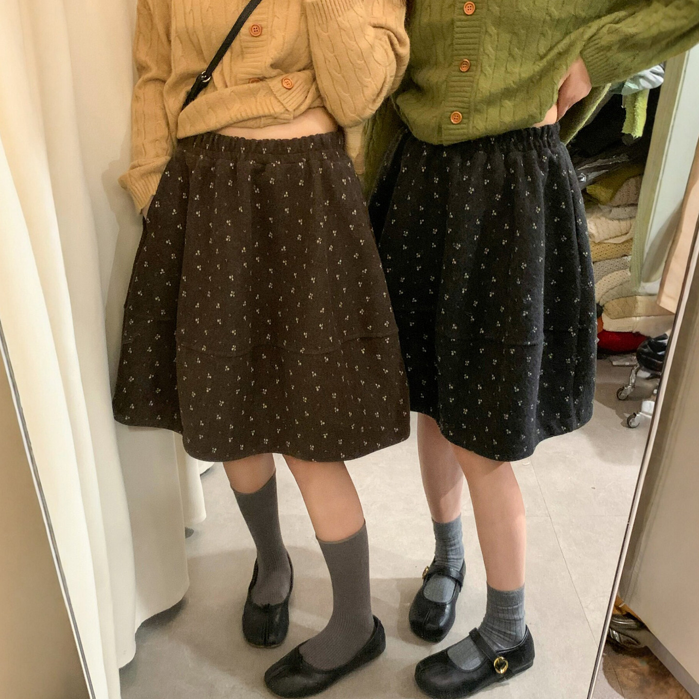 复古碎花A字半身裙女欧洲站裙子