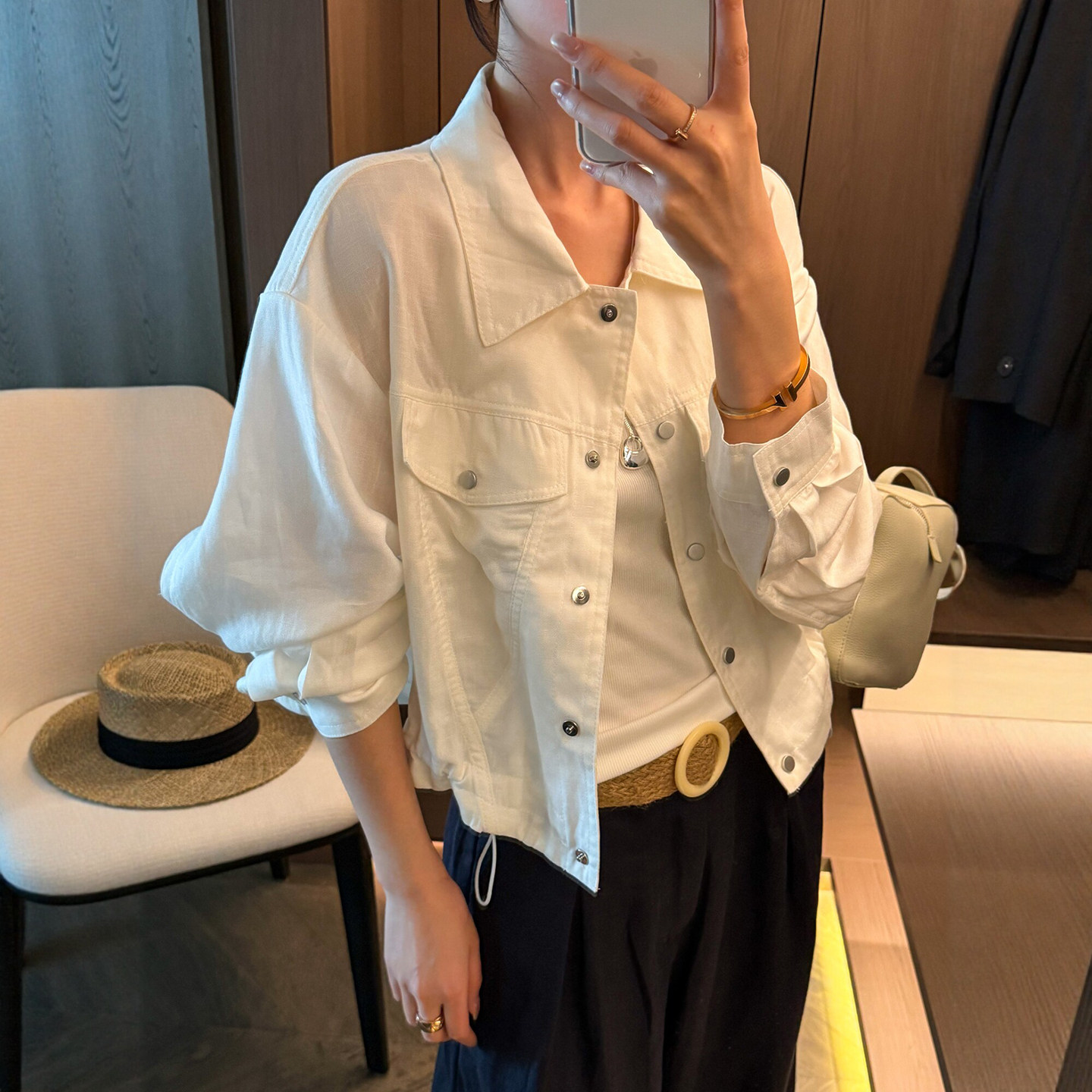 天丝亚麻工装短外套女欧洲站2026夏季新款欧货女装时尚薄款防晒衣