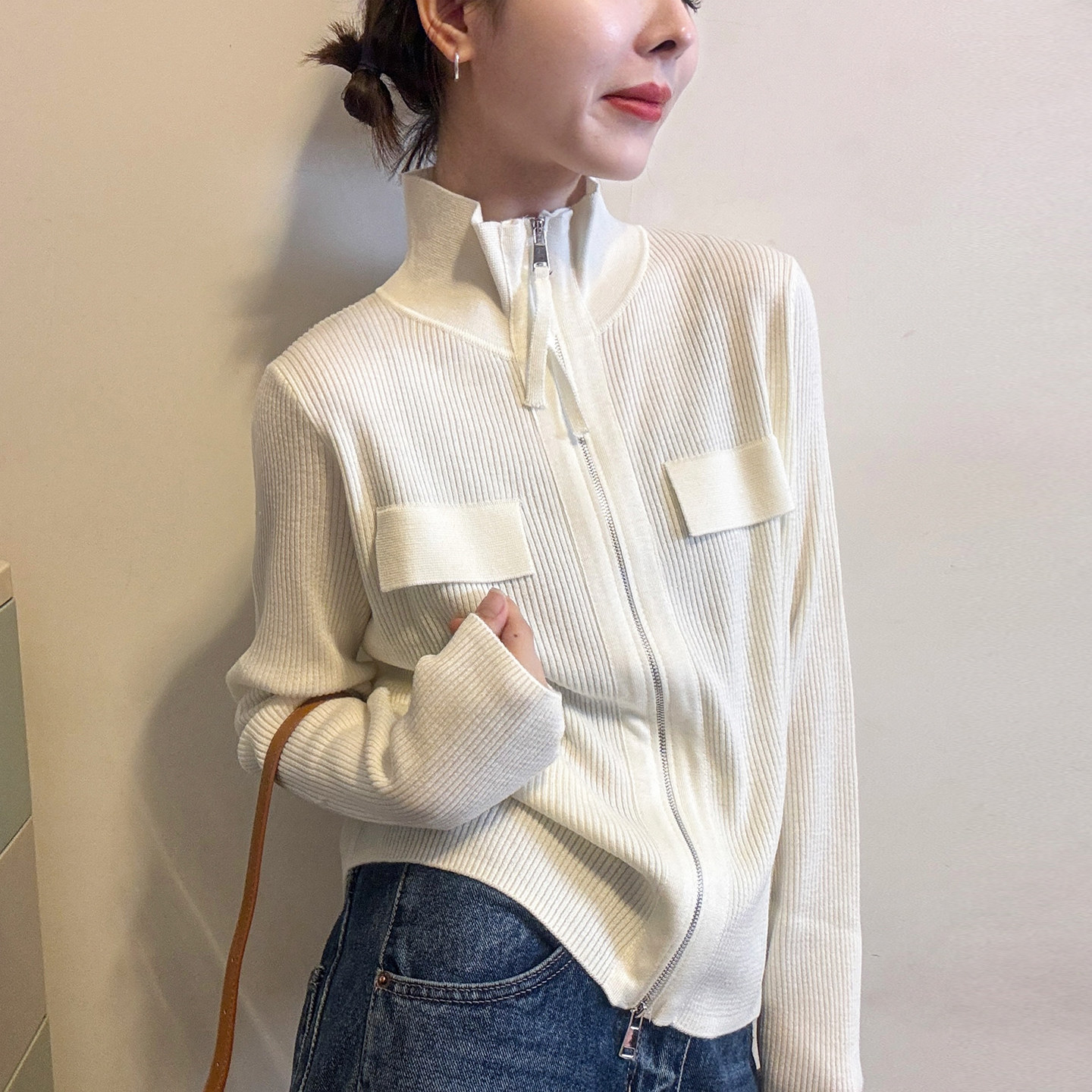 复古坑条羊毛针织开衫女欧洲站2026春装新款欧货女装毛衣打底衫潮,女装/女士精品,毛针织衫,淘宝优惠券,粉丝福利购,淘宝优惠卷