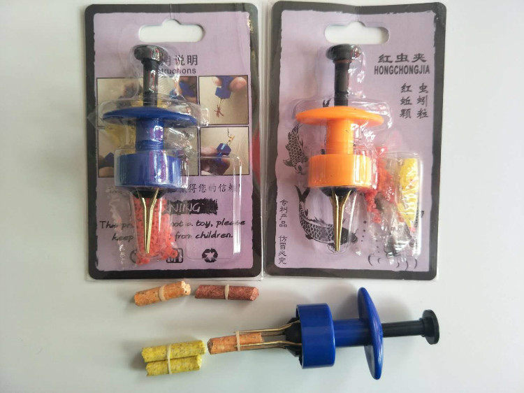 新品橡皮筋颗粒夹穿颗粒神器捆绑器钓鱼工具鱼饵颗粒红虫夹