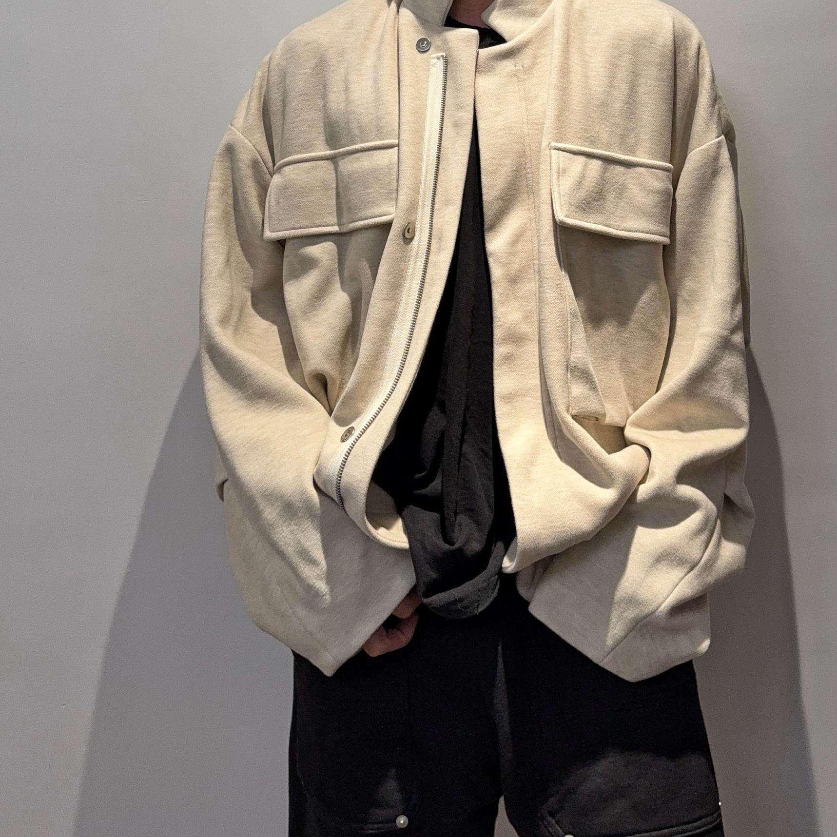 Cashmere Harrington Jacket: Dagger Sleeve & Pockets - Taobao product photo 3