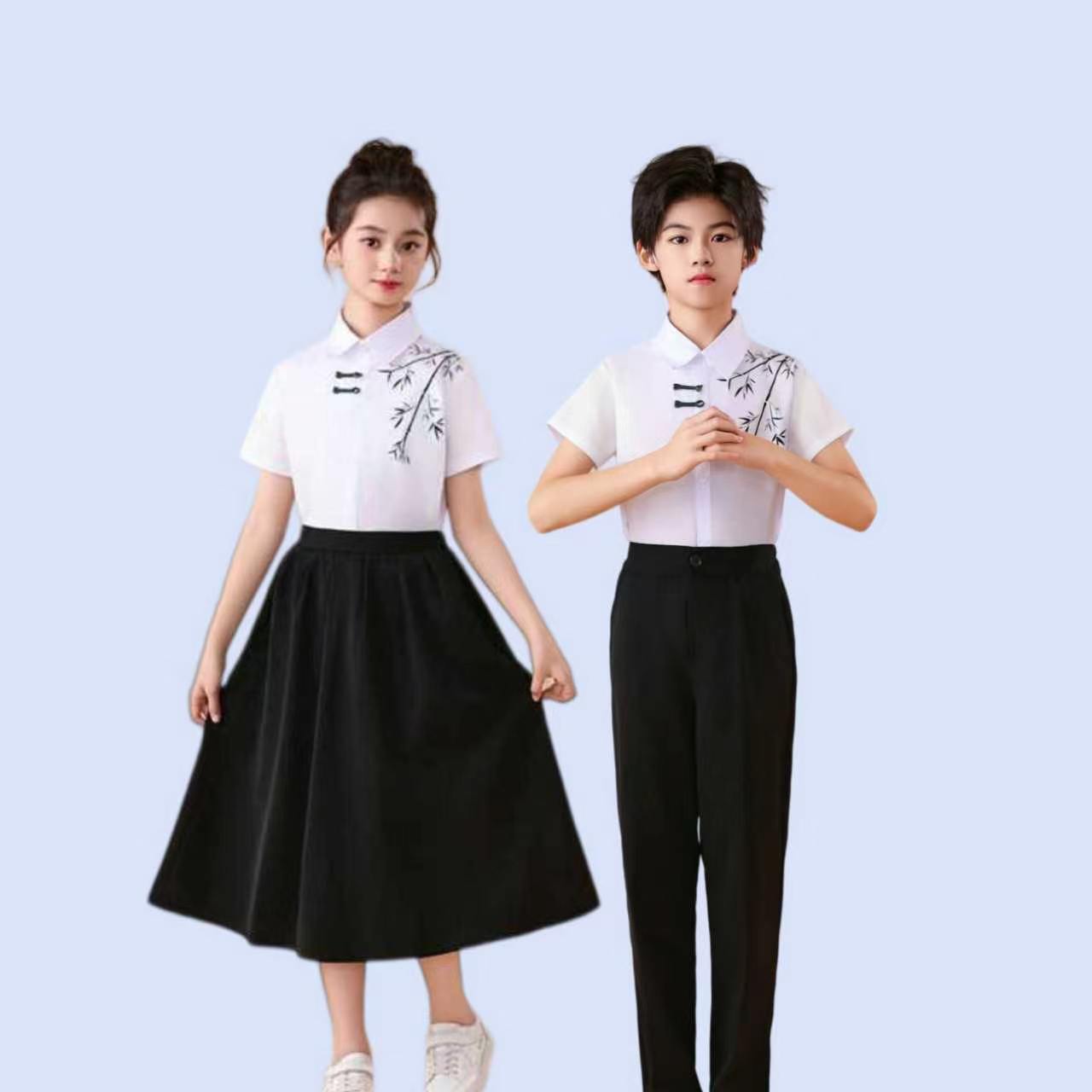六一儿童合唱演出服中国风男女诗歌朗诵比赛幼儿班服学院风校服夏