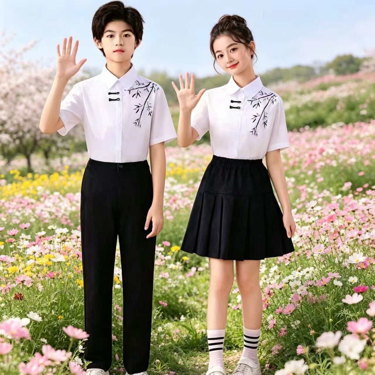 六一儿童演出服中式国风表演服小学生合唱朗诵幼儿园毕业照班服夏