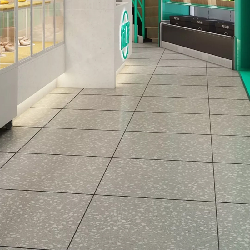 灰色水磨石地板砖600x600酒吧服装店亚光防滑瓷砖客餐厅阳台地砖