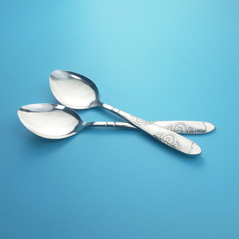 小铁勺金属小勺子不锈钢商用酒店饭店餐厅食堂学校学生成人小勺子