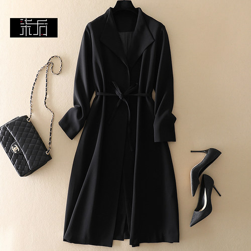 中长款风衣外套长袖通勤大翻领