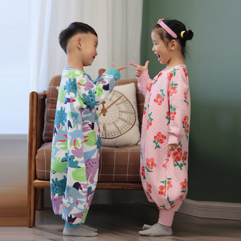 呼西贝分腿睡袋 薄棉春秋款宝宝小中大童防踢被婴幼儿推荐睡袍