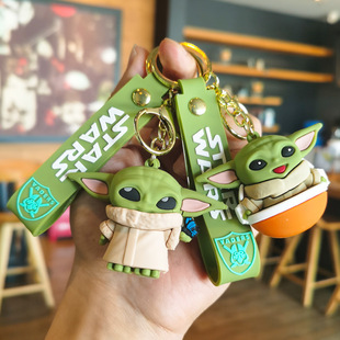 星球大战尤达宝宝包包挂件卡通钥匙链汽车挂饰公仔钥匙扣娃娃礼品