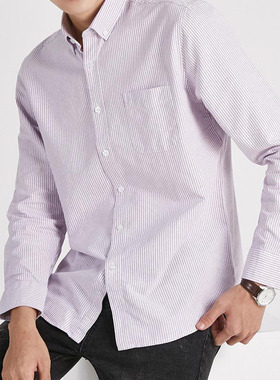 High Quality Cotton Men's Shirts Long Sleeves Striped Shirts