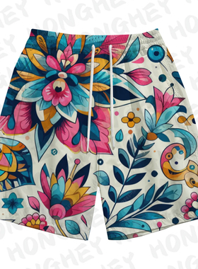 Home Floral Shorts For Women Summer Men's Shorts Half Pants