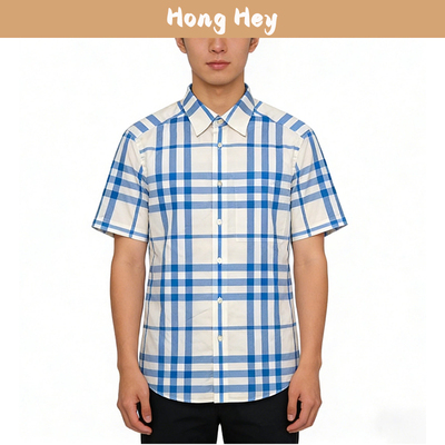 Men's Shirts With Plaid Printing Short Sleeves Shirt For Men