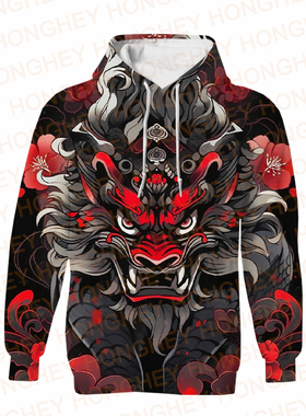 Men's Hoodies Sublimation Pullover Hoody Animal Printing
