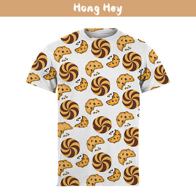 Men's T-Shirts Crewneck Short Sleeves Cookie T-Shirt For Men