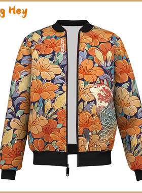 Floral Jackets For Women Long Sleeves Fashion Men's Jackets