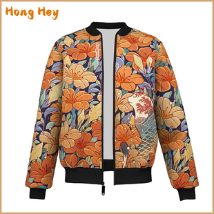 Floral Jackets For Women Long Sleeves Fashion Men's Jackets
