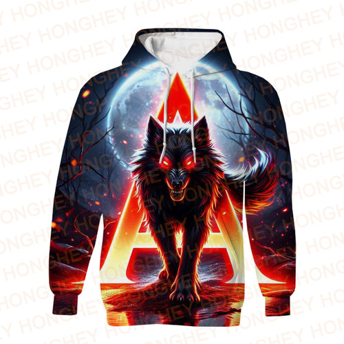 Wolf Men's Hoodies Street Pullovers Women Hoodies Menswear