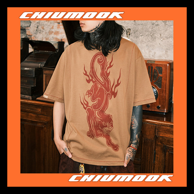 OSCILL 红龙祥瑞麒麟印花短袖T恤