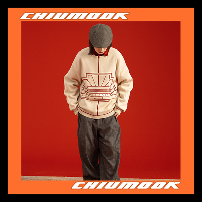 OSCILL 国门毛衣米黄色针织衫宽松