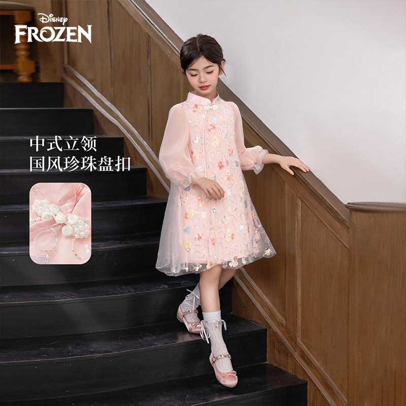 迪士尼女童旗袍汉服连衣裙