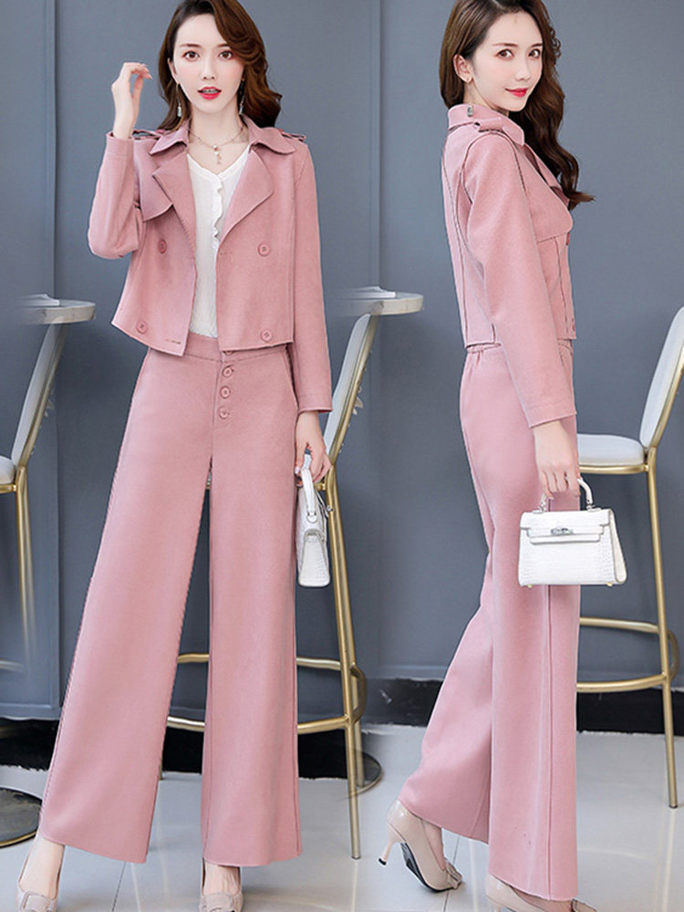 Small fragrant wind fashion Wide leg pants suit 2019 Autumn new pattern goddess OL Occupation Taoku Two piece setin the Women's clothing/Boutique , Large size women  category - from Buy2taobao.com to provide professional Taobao agent buy service