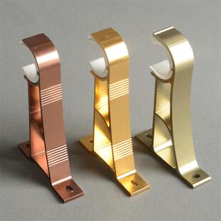 窗帘杆罗马杆支架托座挂钩底座双杆顶装侧装杆固定器配件伸缩单杆