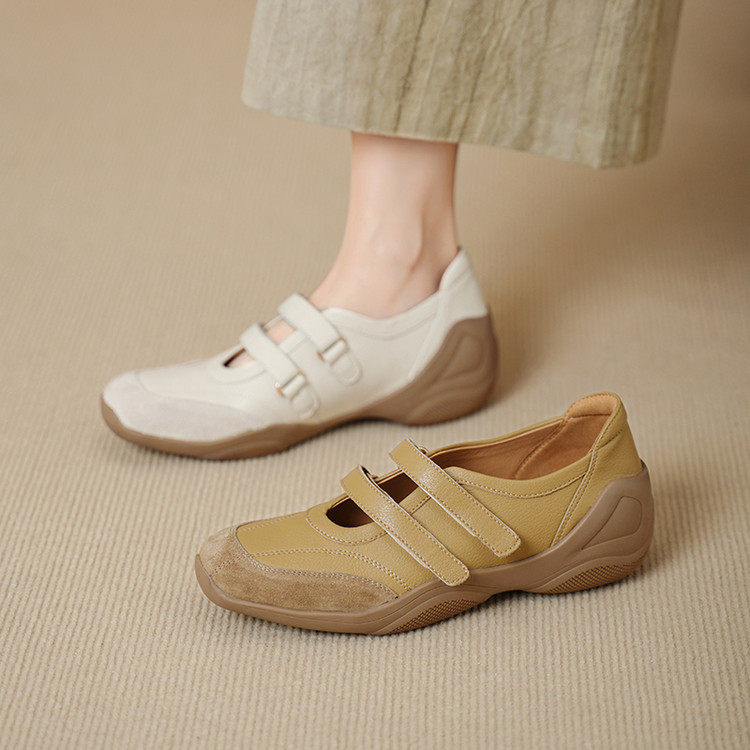 3cm魔术贴柔软真皮休闲扣带玛丽珍单鞋女2026新款百搭舒适小皮鞋,女鞋,深口单鞋,淘宝优惠券,粉丝福利购,淘宝优惠卷