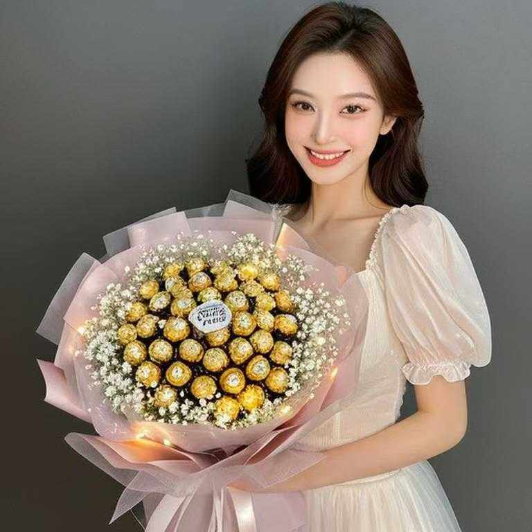 巧克力球花束成品情人节送女友六一儿童生日礼物毕业成人礼物