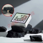 黑色火山石淘宝产品拍摄石头道具摄影拍照天然石装 饰摆件岩石定制