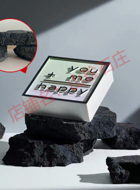 淘宝产品拍摄黑色火山石饰品摆件