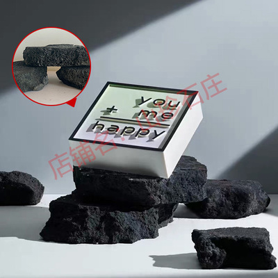 淘宝产品拍摄黑色火山石饰品摆件