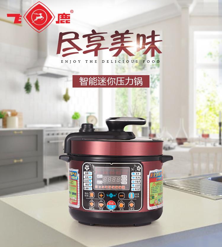 飞鹿电压力锅迷你小高压智能家用