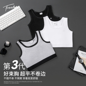 简态束胸内衣女大胸显小超平裹胸防下垂绷带套头塑胸防卷边紧