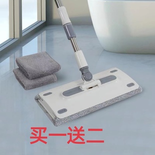 宏康夹布平板拖把家用一拖净夹板抹布毛巾拖布厨房木地板专用拖把
