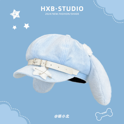 八角帽户外可爱女秋冬卡通贝雷帽