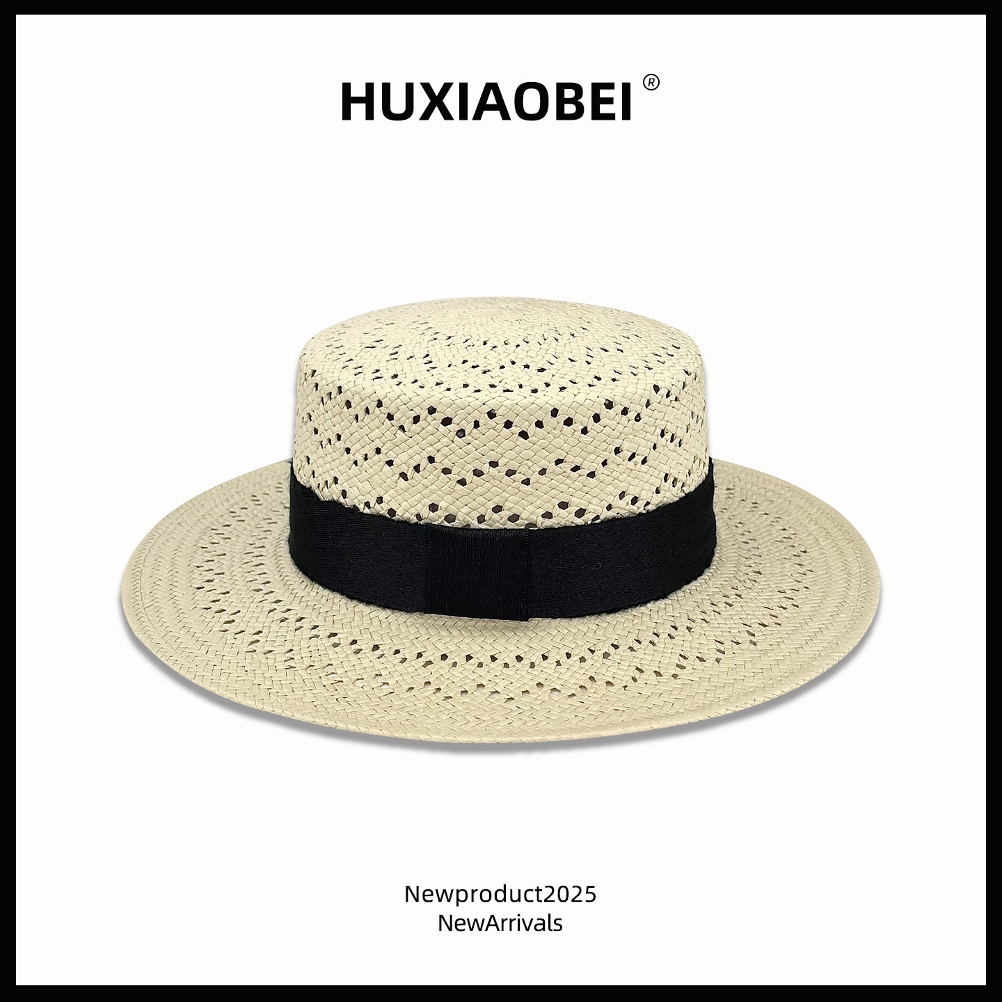 小香风春夏新款法式度假草帽女手工编织镂空气质显脸小礼帽沙滩帽