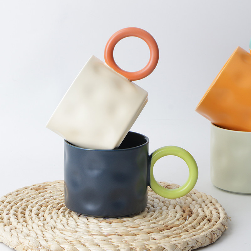 敏杨陶瓷多彩咖啡杯北欧风