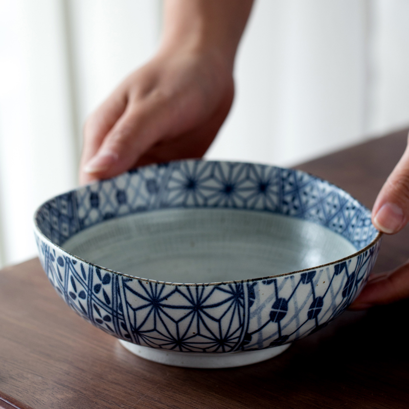 日本进口bloom美浓烧祥瑞纹样盆