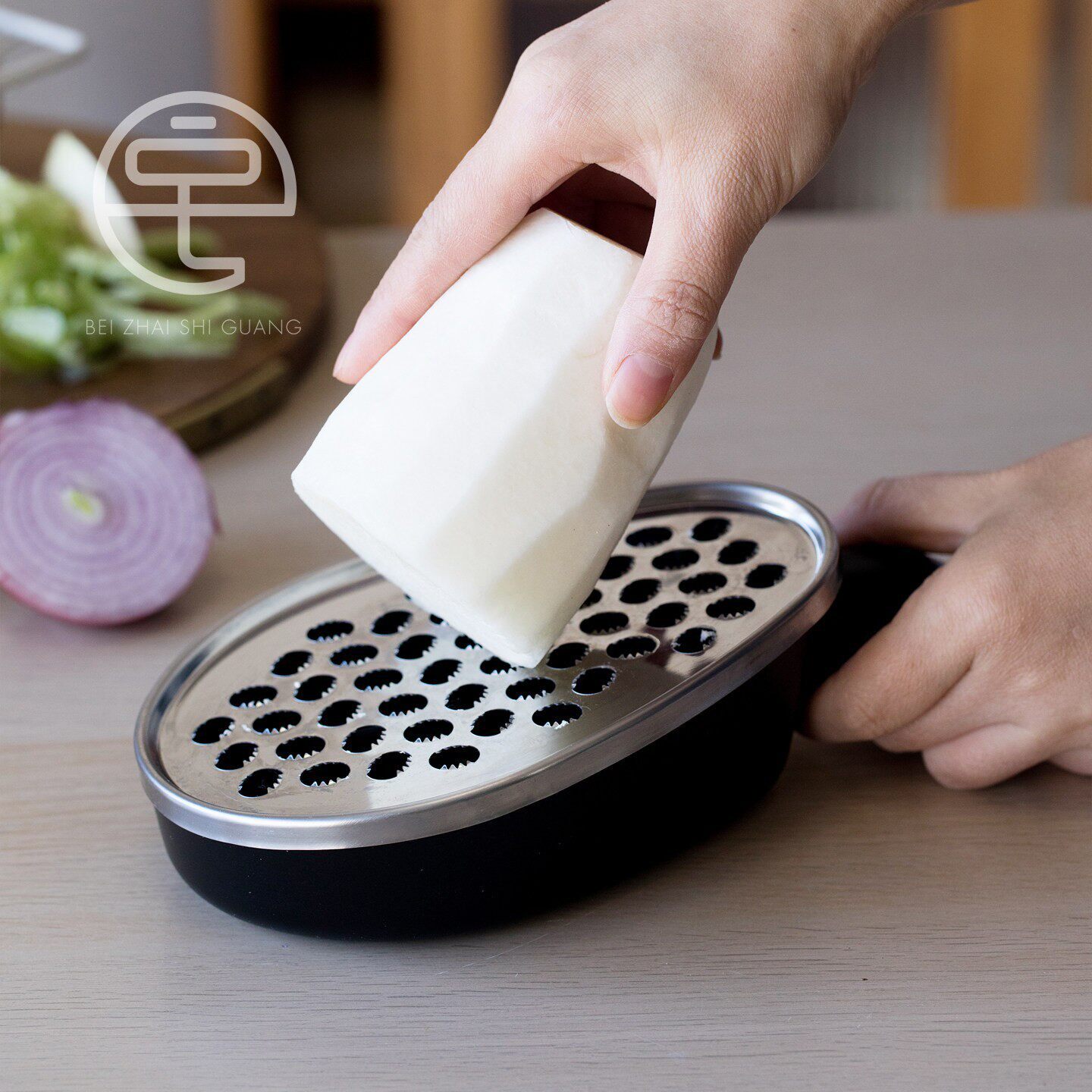 日本进口下村不锈钢磨泥器土豆山药果蔬磨泥器手动土豆泥研磨器