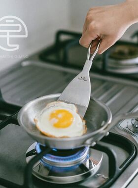 日本进口不锈钢铲子煎铲超薄煎蛋铲摊煎饼平铲平底锅炒菜铲子